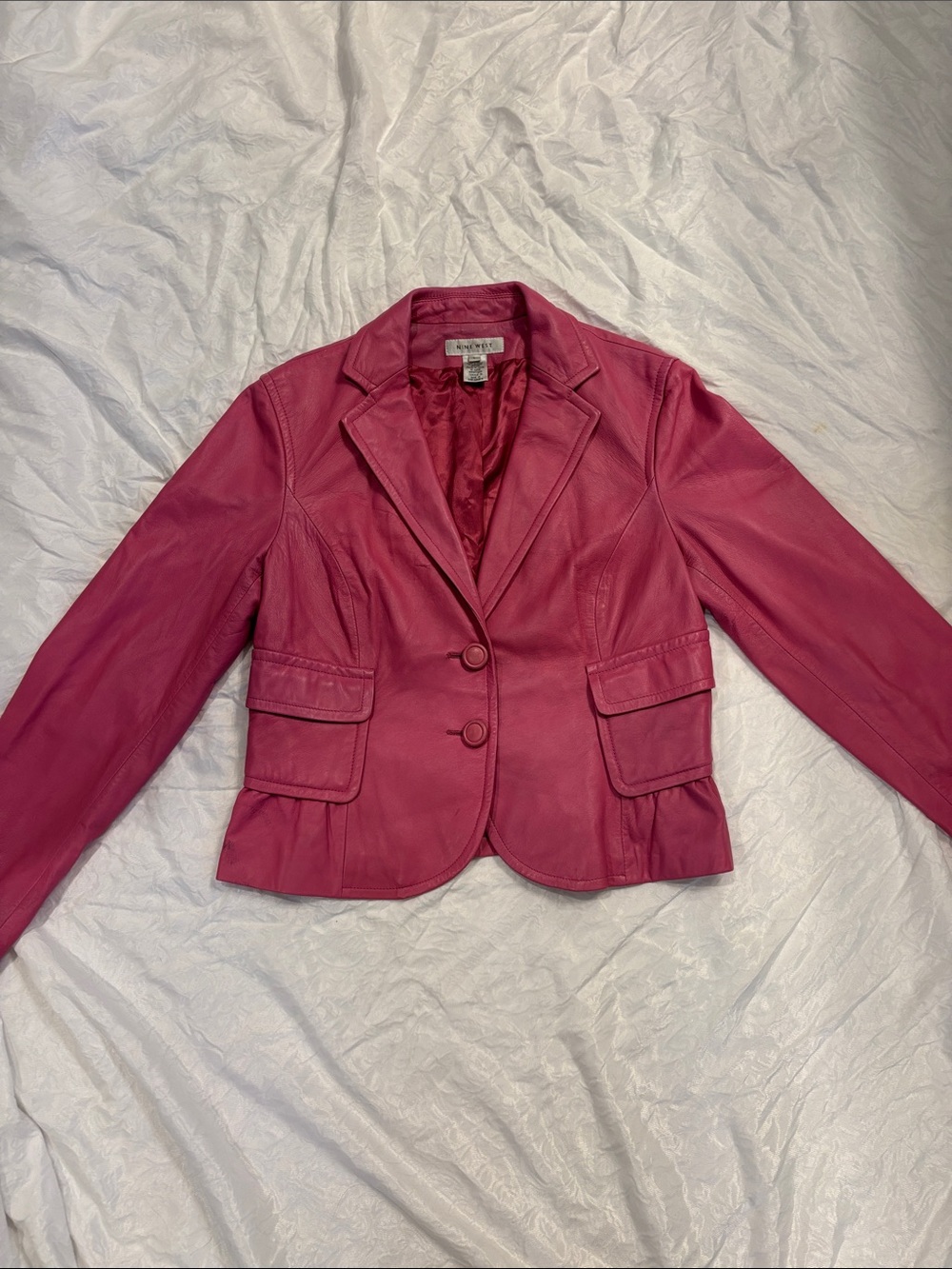 Nine West Pink Leather Blazer